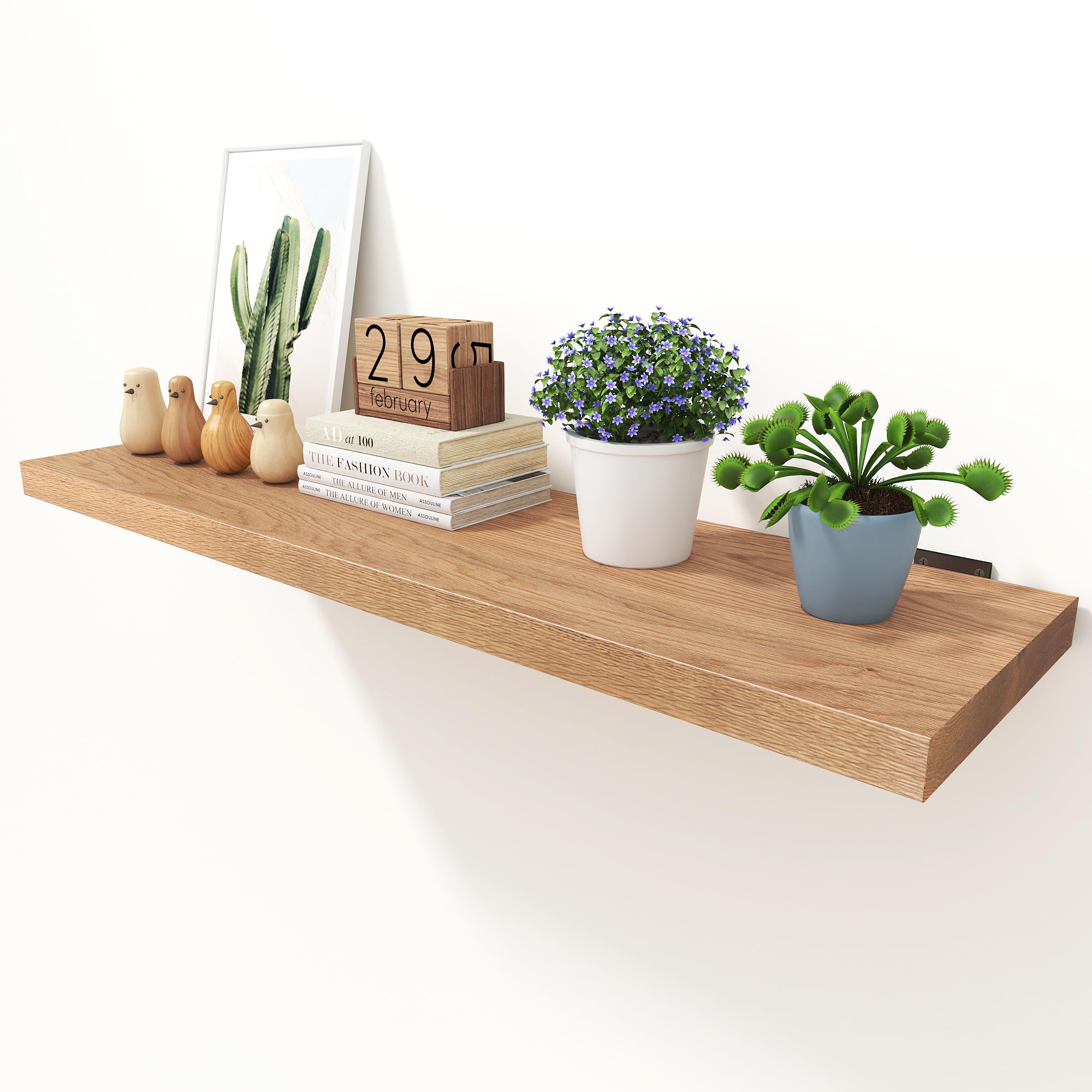 Amazon.com: WOPITMER Solid Oak Floating Shelves - 36